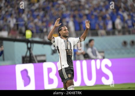 Doha-Qatar, 24 novembre 2022, match de la coupe du monde de la Fifa entre l'Allemagne et le Japon à Kalifa staimud Banque D'Images