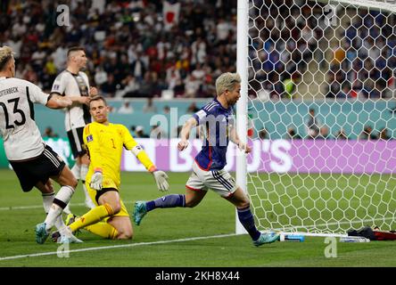 Al Rayyan, Qatar. 23rd novembre 2022. Asano Takuma (JPN) football : coupe du monde de la FIFA Qatar 2022 match du Groupe E entre l'Allemagne 1-2 Japon au stade international de Khalifa à Al Rayyan, Qatar . Credit: AFLO/Alay Live News Banque D'Images