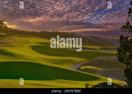 Pebble Beach, Monterey Peninsula, Californie, États-Unis - 13th novembre 2022 le parcours de 2nd trous sur Spyglass Hill Golf course, à proximité de la célèbre 17 Mile Drive, Pebble Beach, CA., États-Unis Banque D'Images