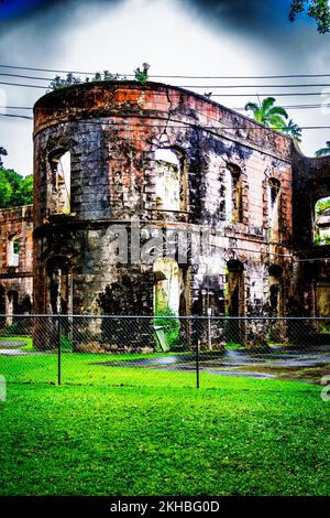 Le Breataking et le magnifique parc national de Farley Hill; Farley Hill; St. Peter; Barbade; Caraïbes Banque D'Images