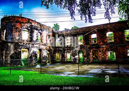 Le Breataking et le magnifique parc national de Farley Hill; Farley Hill; St. Peter; Barbade; Caraïbes Banque D'Images