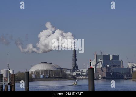 La centrale au charbon de Moorburg, également connue sous le nom de KKW Moorburg, ou KW Moorburg. Moorburg, Hambourg, Allemagne, Europe Banque D'Images