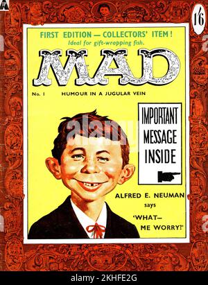 Magazine MAD. Première édition britannique, 1958. Capot avant. Banque D'Images