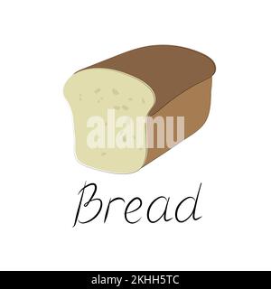 Illustration du pain et inscription manuscrite. Logo Vector. Illustration de Vecteur