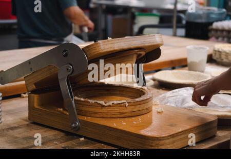 Pochoir en bois pour tarte à œufs,double face,outil de pâtisserie,outil