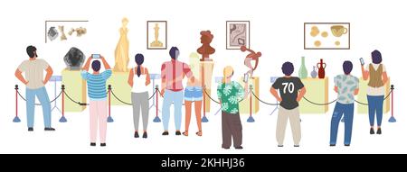 Personnes à la galerie d'art du musée illustration vectorielle Illustration de Vecteur