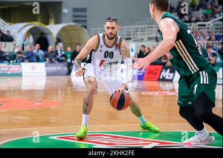 Athènes, Lombardie, Grèce. 23rd novembre 2022. 00 ISAIA CORDINIER de Virtus Segafredo Bologna en action pendant l'Euroligue, Round 9, match entre Panathinaikos Athènes et Virtus Segafredo Bologna au stade OAKA sur 23 novembre 2022 à Athènes, Grèce. (Image de crédit : © Stefanos Kyriazis/ZUMA Press Wire) Banque D'Images