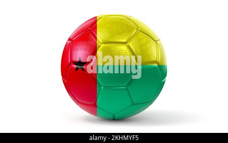 Guinée Bissau - drapeau national sur le ballon de football - illustration 3D Banque D'Images