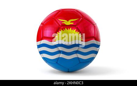 Kiribati - drapeau national sur le ballon de football - illustration 3D Banque D'Images