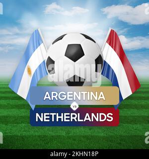 Argentine contre pays-Bas équipes nationales football football football concept de compétition. Banque D'Images