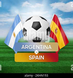 Argentine contre Espagne équipes nationales football football football concept de compétition. Banque D'Images