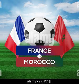 France vs Maroc équipes nationales football football football concept de compétition. Banque D'Images