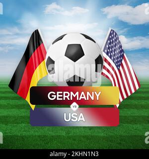L'Allemagne contre les États-Unis équipes nationales football football match concept de compétition. Banque D'Images