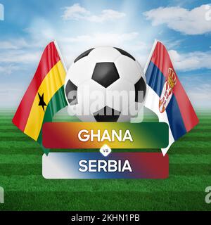 Ghana vs Serbie équipes nationales football football football concept de compétition. Banque D'Images