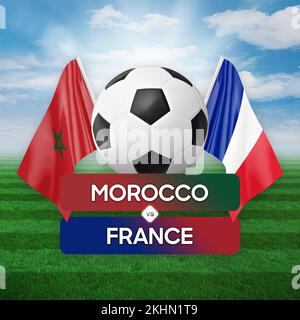 Maroc vs France équipes nationales football football football concept de compétition. Banque D'Images