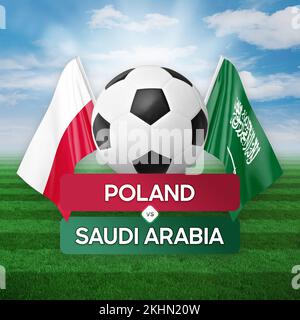 Pologne vs Arabie Saoudite équipes nationales football football football concept de compétition. Banque D'Images