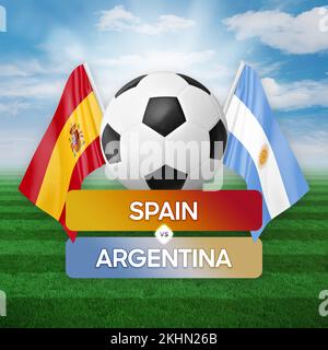 Espagne contre Argentine équipes nationales football football football concept de compétition. Banque D'Images