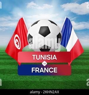 Tunisie vs France équipes nationales football football football concept de compétition. Banque D'Images