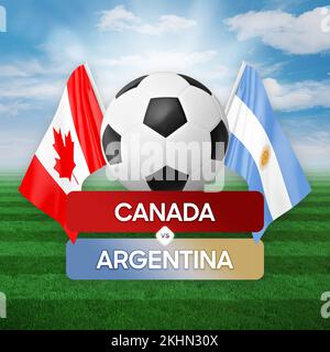 Le Canada contre l'Argentine les équipes nationales de football le concept de compétition de football. Banque D'Images