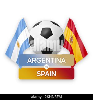 Argentine contre Espagne équipes nationales football football football concept de compétition. Banque D'Images