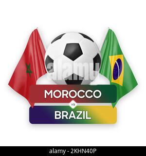 Maroc vs Brésil équipes nationales football football football concept de compétition. Banque D'Images