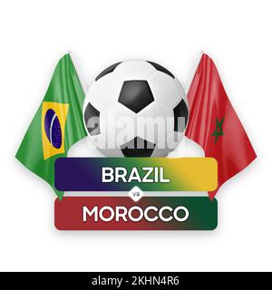 Brésil vs Maroc équipes nationales football football football concept de compétition. Banque D'Images