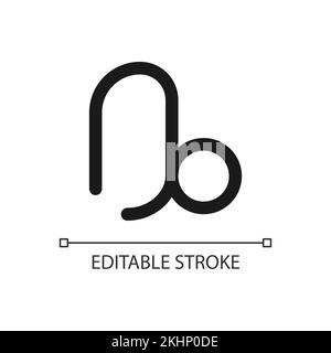 Capricorn pixel icône linéaire minimaliste parfaite Illustration de Vecteur