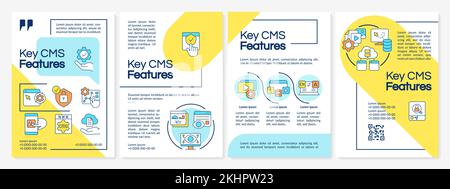 Les principaux CMS sont dotés d'un modèle de brochure bleu et jaune Illustration de Vecteur