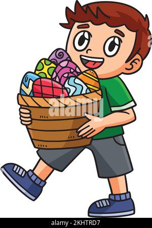 Panier de transport pour enfants Cartoon Clipart Illustration de Vecteur