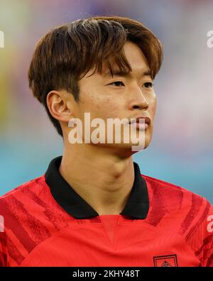 Kim Jin-su de Corée du Sud lors du match H de la coupe du monde de la FIFA au stade Education City, Doha, Qatar. Date de la photo: Jeudi 24 novembre 2022. Banque D'Images