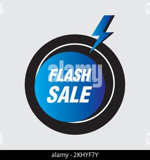 Un symbole de vente de vecteur de flash de couleur bleue avec un éclair Illustration de Vecteur