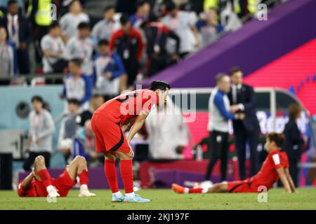 DOHA - Corée du Sud joueurs pendant la coupe du monde de la FIFA, Qatar 2022 groupe H match entre l'Uruguay et la Corée du Sud au stade de la ville d'éducation sur 24 novembre 2022 à Doha, Qatar. AP | hauteur néerlandaise | MAURICE DE PIERRE Banque D'Images