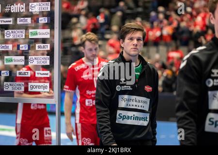 Aalborg, Danemark. 23rd novembre 2022. Simon Gade de Aalborg Handball vu après le match de la Ligue des champions de l'EHF entre Aalborg Handball et Nantes à Sparekassen Danmark Arena à Aalborg. (Crédit photo : Gonzales photo/Alamy Live News Banque D'Images
