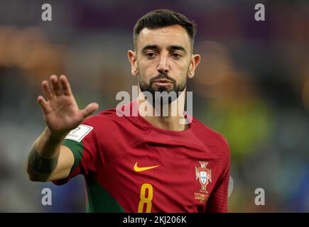 Bruno Fernandes, Portugal, lors du match H de la coupe du monde de la FIFA au stade 974 à Doha, au Qatar. Date de la photo: Jeudi 24 novembre 2022. Banque D'Images