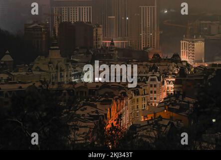 Kiev, Ukraine. 23rd Novembre 2022. Vue Générale De Kiev Sombre. Sur Le ...