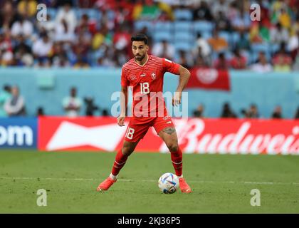 24th novembre 2022 ; stade Al Janoub, Al Wakrah, Qatar ; coupe du monde de football de la FIFA, Suisse contre Cameroun ; Eray Cumart de Suisse Banque D'Images