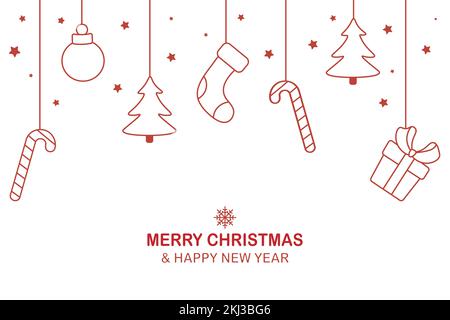 Joyeux noël à la main design décoratif éléments de fond d'en haut chaotique Illustration de Vecteur