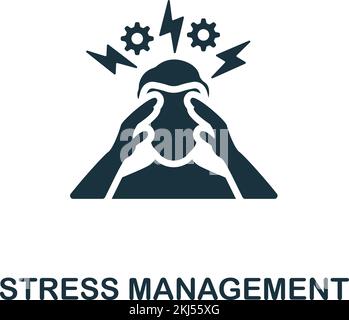Icône gestion du stress. Icône monochrome simple Time Management pour les modèles, la conception Web et les infographies Illustration de Vecteur