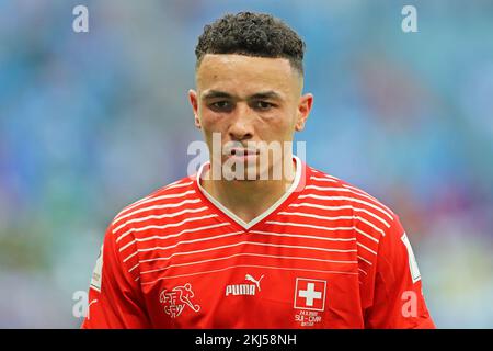 24th novembre 2022 ; stade Al Janoub, Al Wakrah, Qatar ; coupe du monde de football de la FIFA, Suisse contre Cameroun ; Ruben Vargas de Suisse Banque D'Images