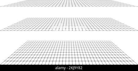 Ensemble de surfaces de grille plates. Plan rectangulaire dans une perspective différente. Collection d'éléments de conception différents angles. Vecteur Illustration de Vecteur