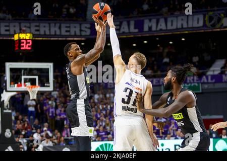 Madrid, Espagne. 24th novembre 2022. 24th novembre 2022; Wizink Center; Madrid; Espagne; Turkish Airlines EuroLeague Basketball; Real Madrid vs Partizan Mozzart Bet Belgrade; Nunnally (Partizan) 900/Cordone Press Credit: CORDONE PRESS/Alay Live News Banque D'Images