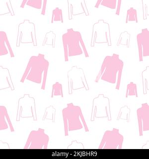 Motif sans fin du maillot à manches courtes Outline dans des tons roses tendance. Arrière-plan abstrait. Texture répétée. Conception d'impression. Mise en page pour papier d'emballage, affiche, carte postale, message d'accueil ou étiquette de prix, bannière Illustration de Vecteur