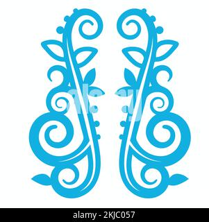 Boucles de bain bleues avec logo Swoosh Vector accent Line Work Illustration de Vecteur