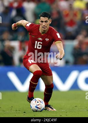 Ville de LUSAIL - Sasa Lukic de Serbie lors de la coupe du monde de la FIFA, Qatar 2022 groupe G match entre le Brésil et la Serbie au stade Lusail sur 24 novembre 2022 dans la ville de Lusail, Qatar. AP | Dutch Height | MAURICE DE PIERRE crédit: ANP/Alay Live News Banque D'Images