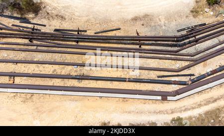 Tuyaux menant à la raffinerie Alcoa Kwinana, Kwinana Beach, Australie occidentale, Australie Banque D'Images