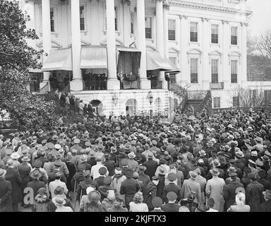 Photographie du président Franklin D. Roosevelt prononce son quatrième discours. Banque D'Images