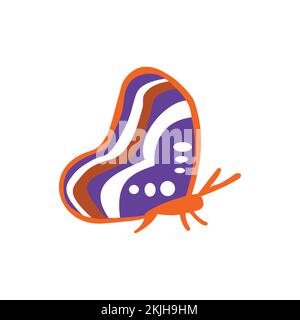 Icône de logo papillon simple sur fond blanc Illustration de Vecteur