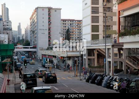 Berwick Street près de Shek Kip Mei Estate Block 42, Sam Shui po, Kowloon, Hong Kong, Chine 19 nov 2022 Banque D'Images