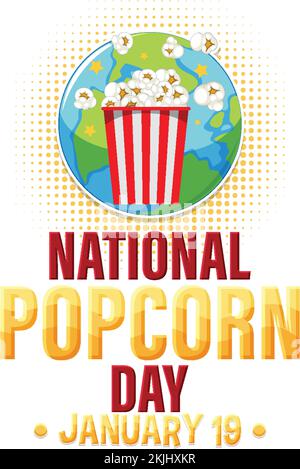 Illustration de la bannière nationale du pop-corn Day Illustration de Vecteur