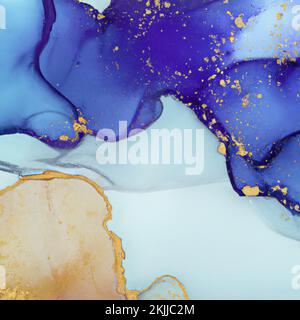 Illustration à l'encre alcoolisée avec des couleurs transparentes et des notes de paillettes et de texture. Doux, joli et utile comme arrière-plan ou fond d'écran. Banque D'Images